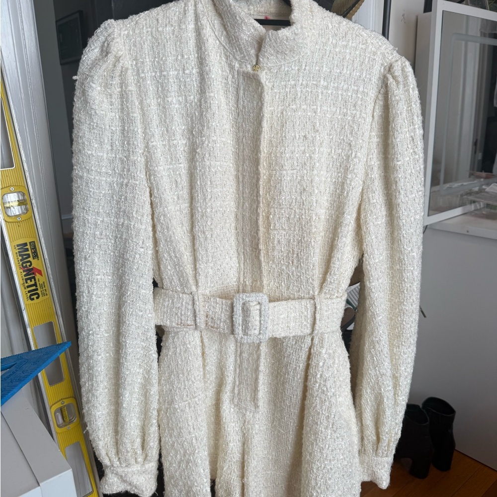 Elegant Cream Textured Jumpsuit